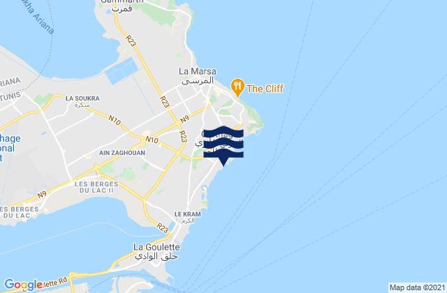 Carthage, Tunisia tide times map