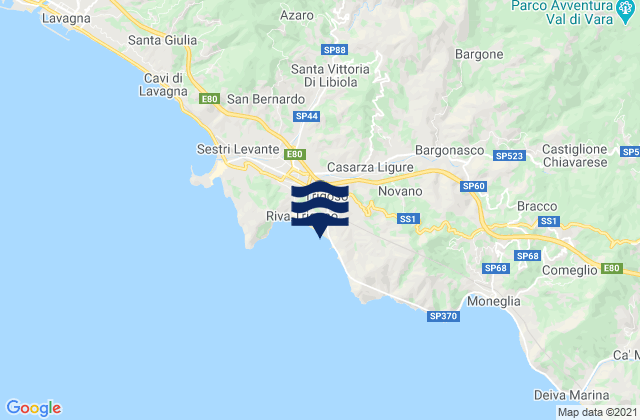 Casarza Ligure, Italy tide times map