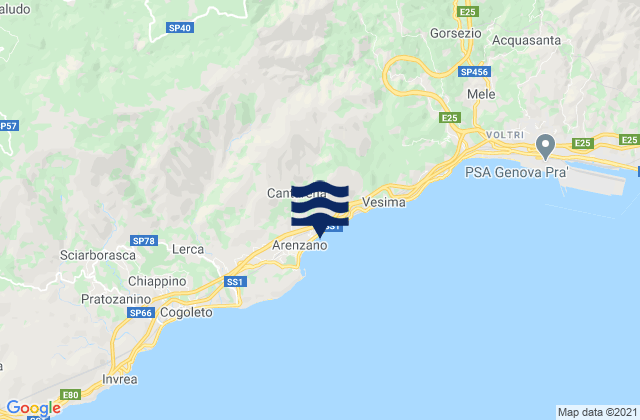 Casavecchia, Italy tide times map