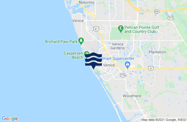 Caspersen Beach, United States tide chart map