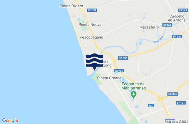 Castel Volturno, Italy tide times map