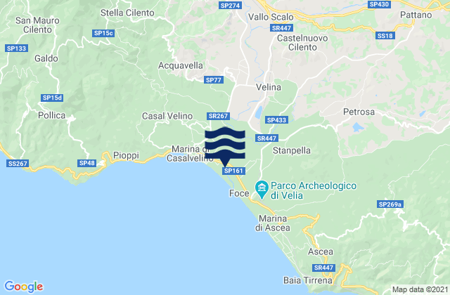 Castelnuovo Cilento, Italy tide times map