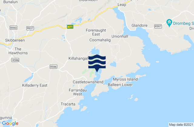 Castletownshend, Ireland tide times map