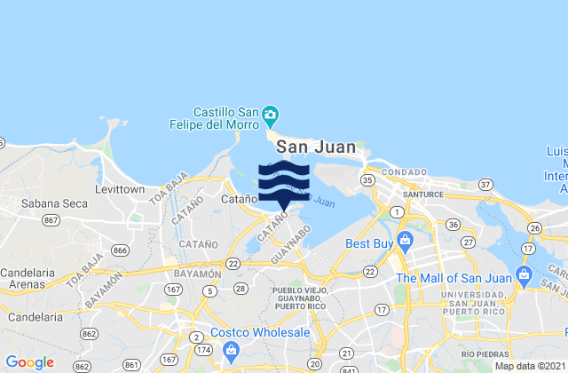 Catano, Puerto Rico tide times map