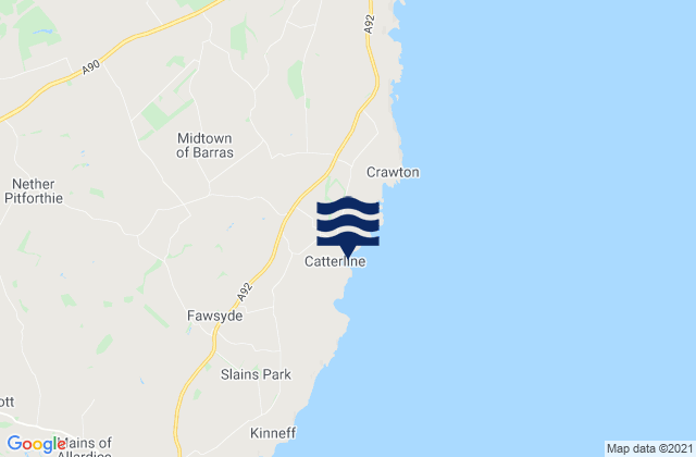 Catterline Bay, United Kingdom tide times map