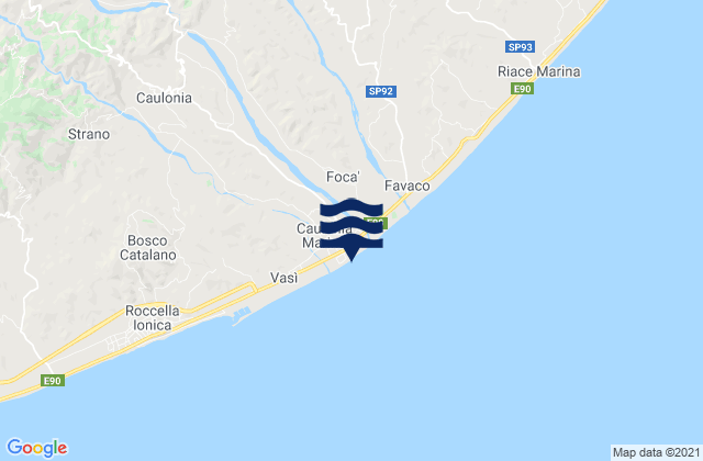 Caulonia Marina, Italy tide times map