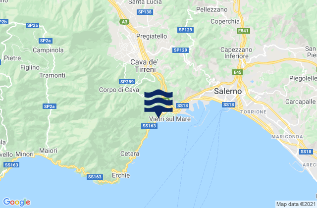 Cava De Tirreni, Italy tide times map