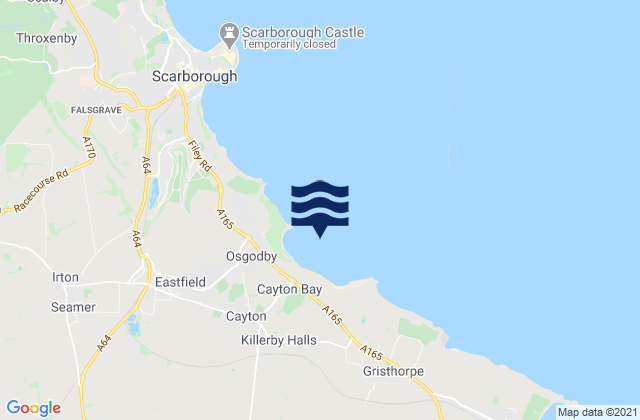 Cayton Bay, United Kingdom tide times map