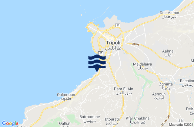 Caza de Zgharta, Lebanon tide times map