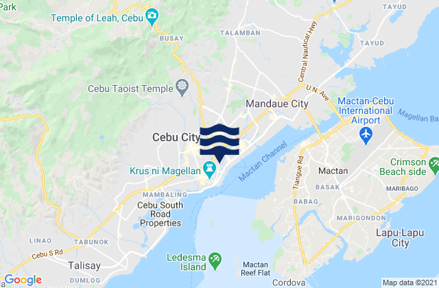 Cebu, Philippines tide times map