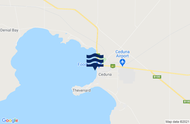 Ceduna, Australia tide times map