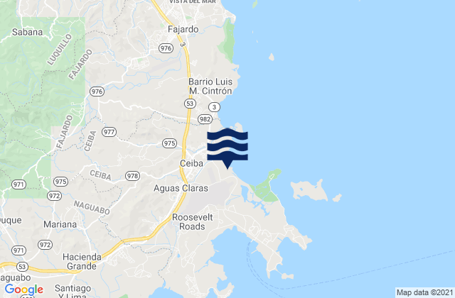 Ceiba, Puerto Rico tide times map