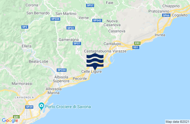 Celle Ligure, Italy tide times map