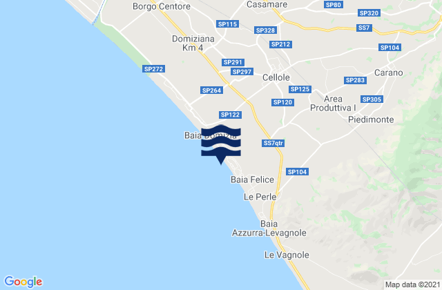 Cellole, Italy tide times map