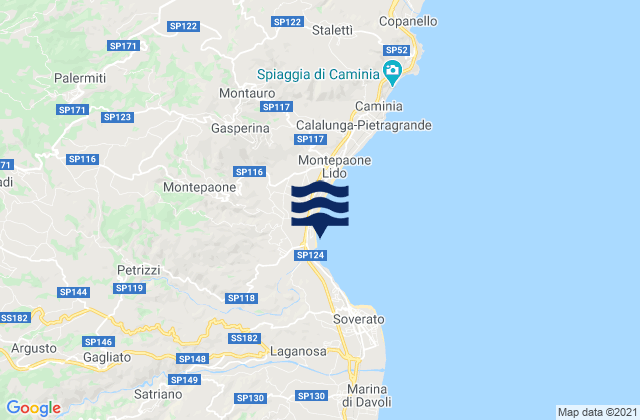 Cenadi, Italy tide times map