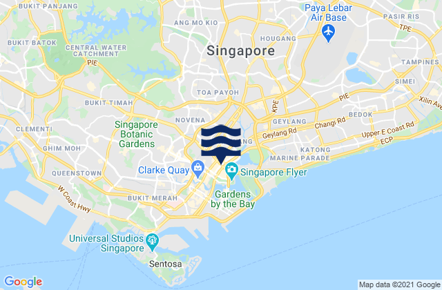 Central Singapore Community Development Council, Singapore tide times map