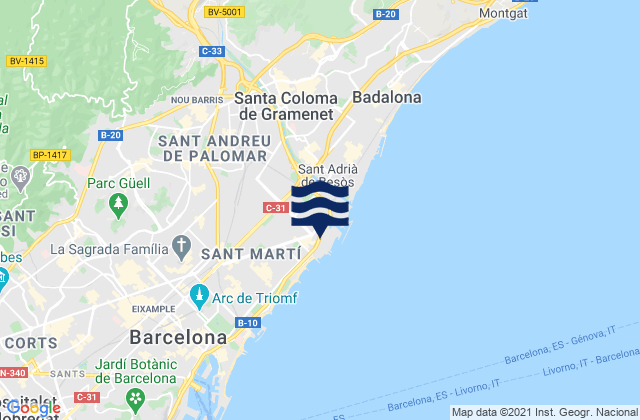 Cerdanyola del Valles, Spain tide times map
