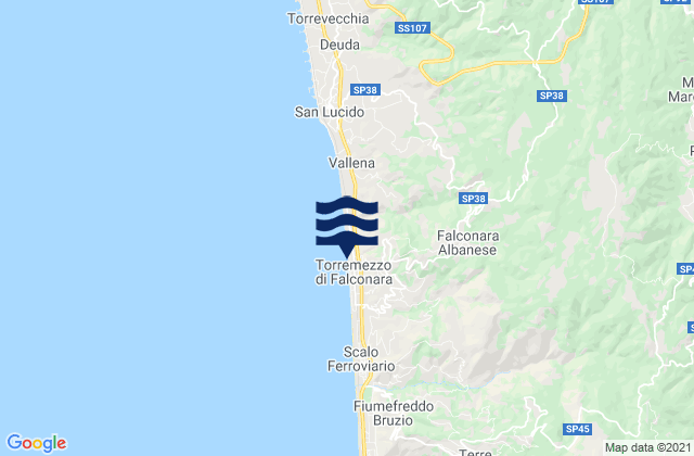 Cerisano, Italy tide times map