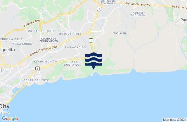 Cerro Azul, Panama tide times map