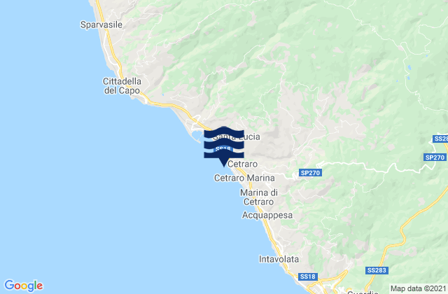 Cetraro Marina, Italy tide times map