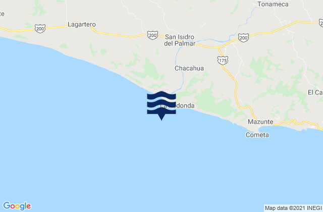 Chacahua, Mexico tide times map