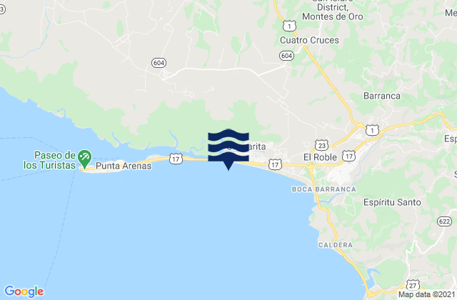 Chacarita, Costa Rica tide times map