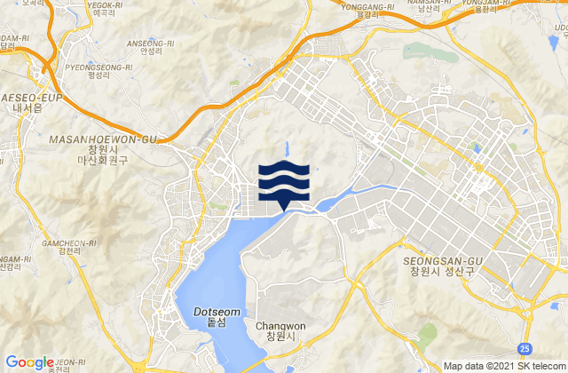 Changwon-si, South Korea tide times map