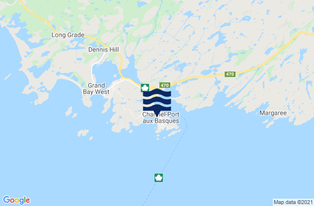 Channel-Port aux Basques, Canada tide times map