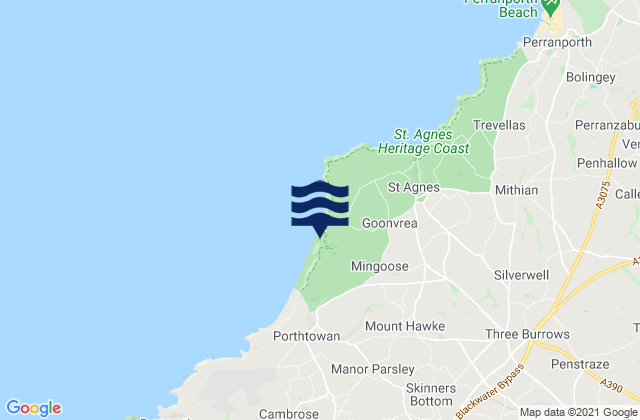 Chapel Porth Beach, United Kingdom tide times map