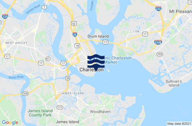 Charleston, United States tide chart map