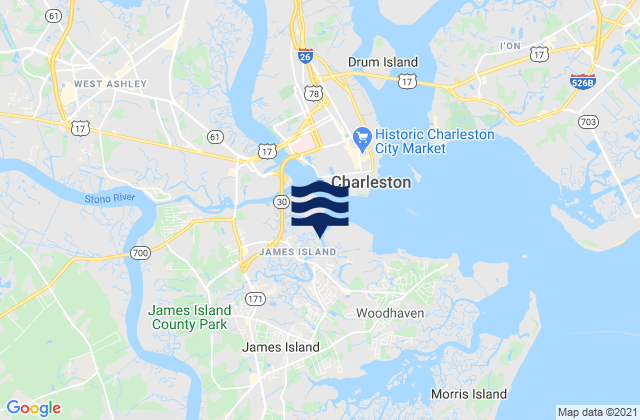Charleston County, United States tide chart map
