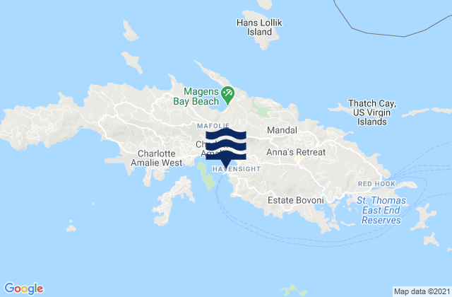 Charlotte Amalie (Saint Thomas), U.S. Virgin Islands tide times map