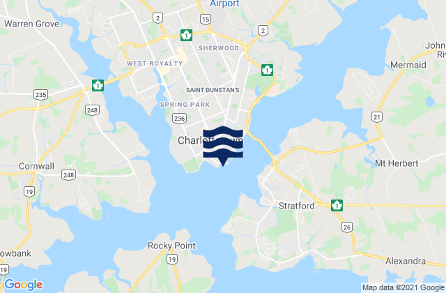 Charlottetown, Canada tide times map