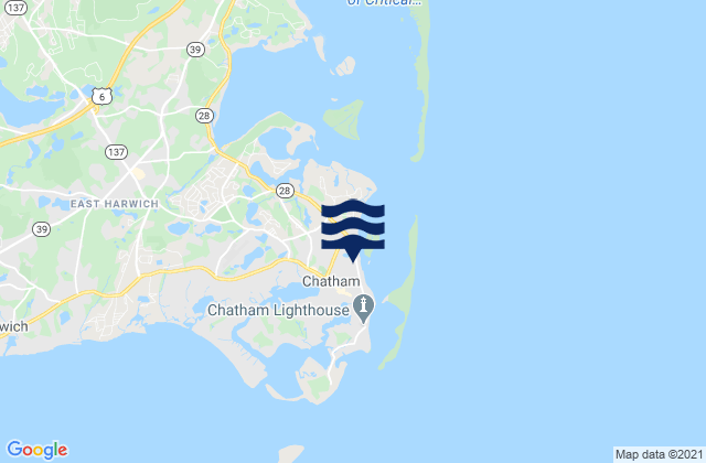 Chatham, United States tide chart map