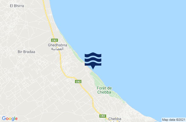 Chebba, Tunisia tide times map