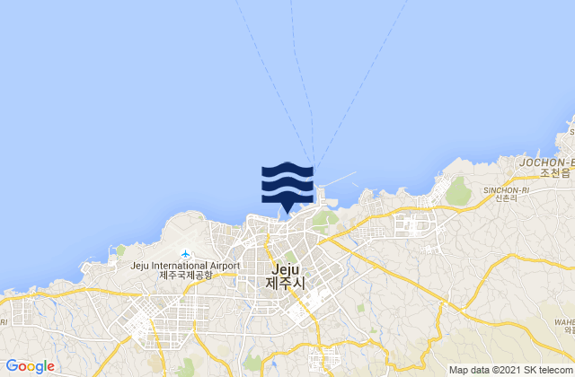 Cheju Harbor, South Korea tide times map