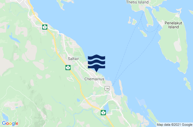 Chemanius, Canada tide times map