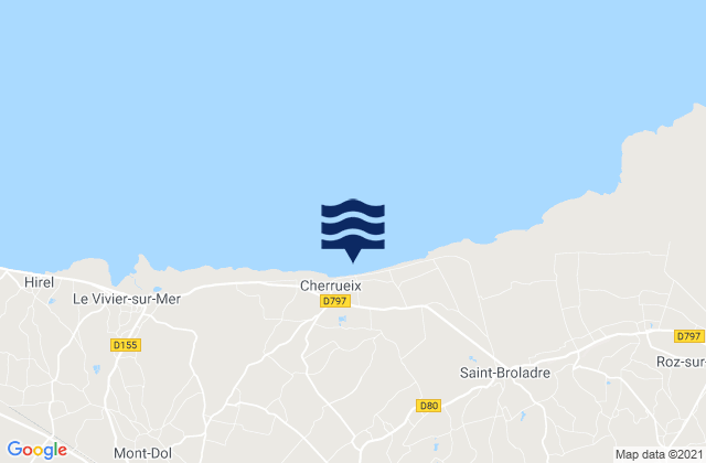 Cherrueix, France tide times map