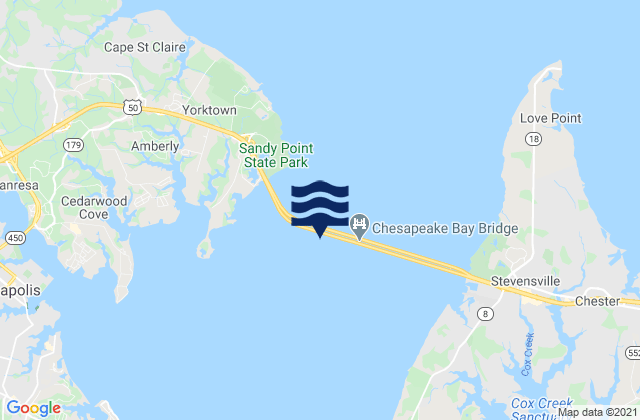 Chesapeake Bay Bridge main channel, United States tide chart map