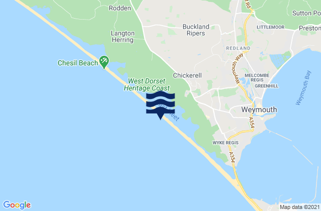 Chesil Bank Beach, United Kingdom tide times map