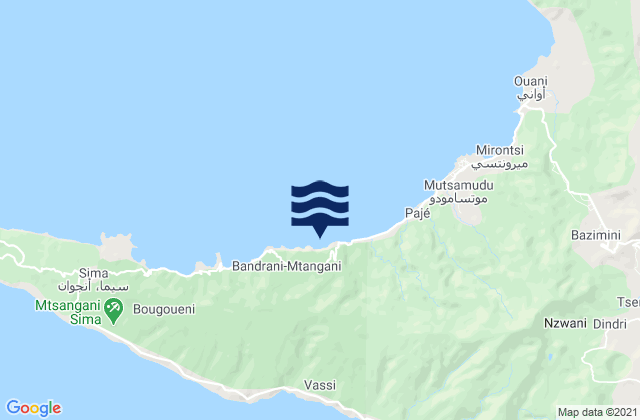 Chironkamba, Comoros tide times map