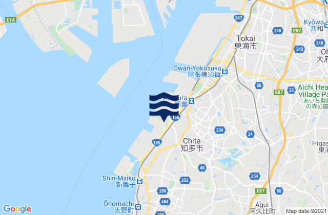 Chita-shi, Japan tide times map