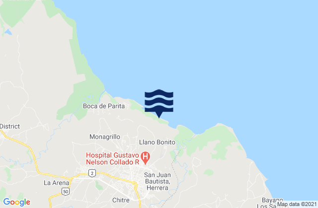 Chitre, Panama tide times map
