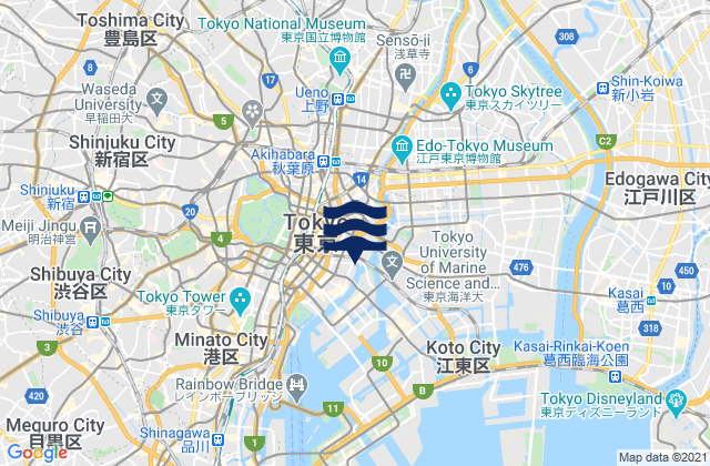 Chiyoda-ku, Japan tide times map