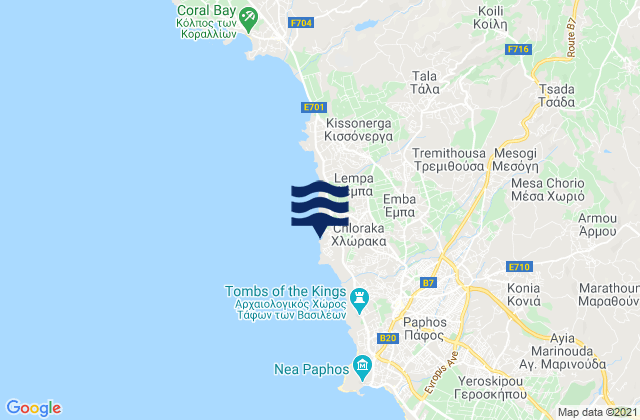 Chlorakas, Cyprus tide times map