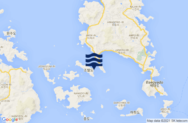 Chobal-to Yoja-man, South Korea tide times map