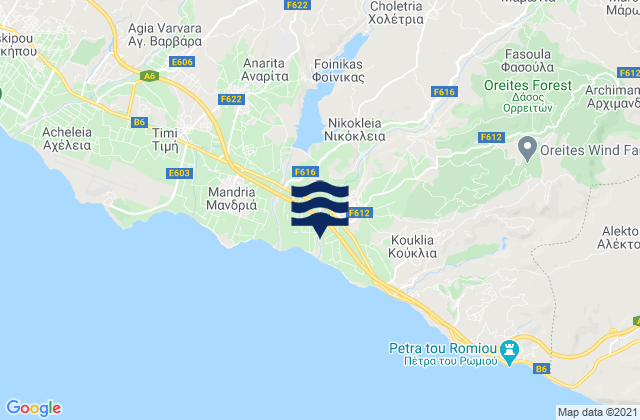 Choletria, Cyprus tide times map