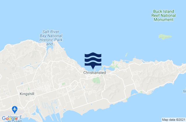 Christiansted Harbor St Croix, U.S. Virgin Islands tide times map