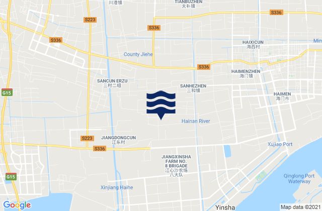Chuangang, China tide times map