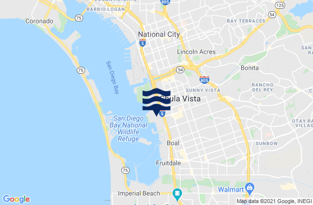 Chula Vista, United States tide chart map